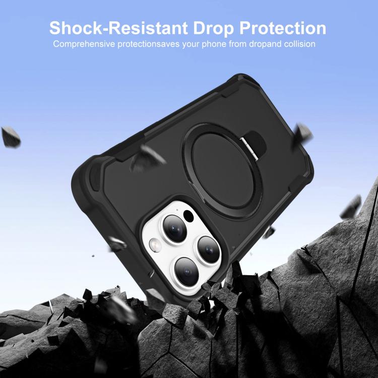 For iPhone 15 Pro Yingcai Gears MagSafe Holder Shockproof Phone Case