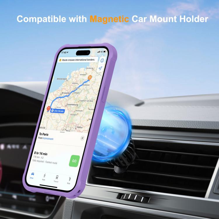 For iPhone 15 Plus Yingcai Gears MagSafe Holder Shockproof Phone Case