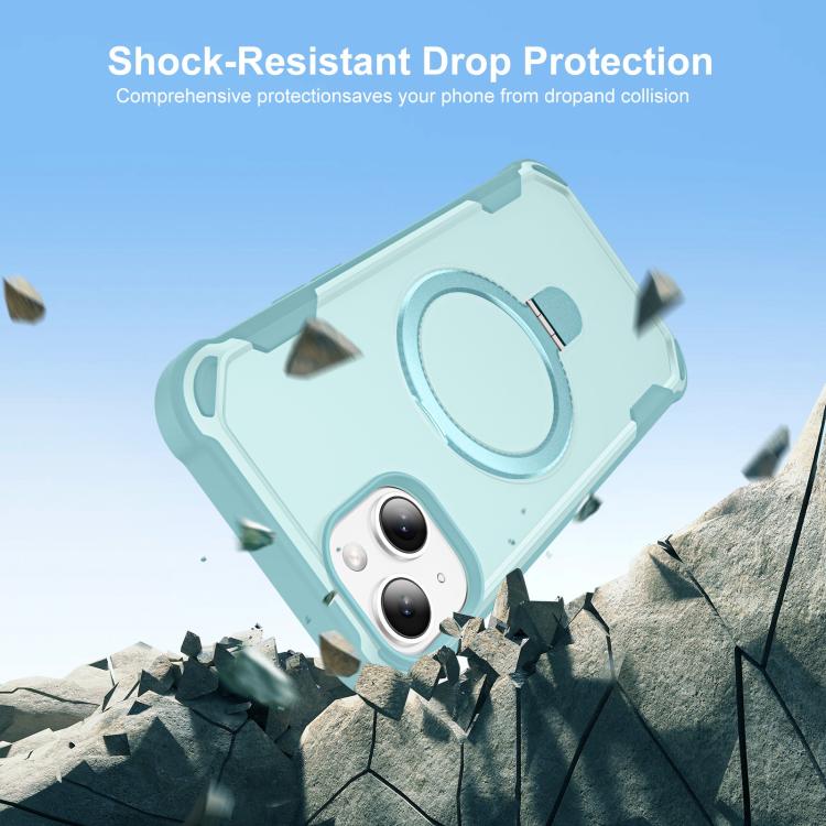 For iPhone 15 Plus Yingcai Gears MagSafe Holder Shockproof Phone Case