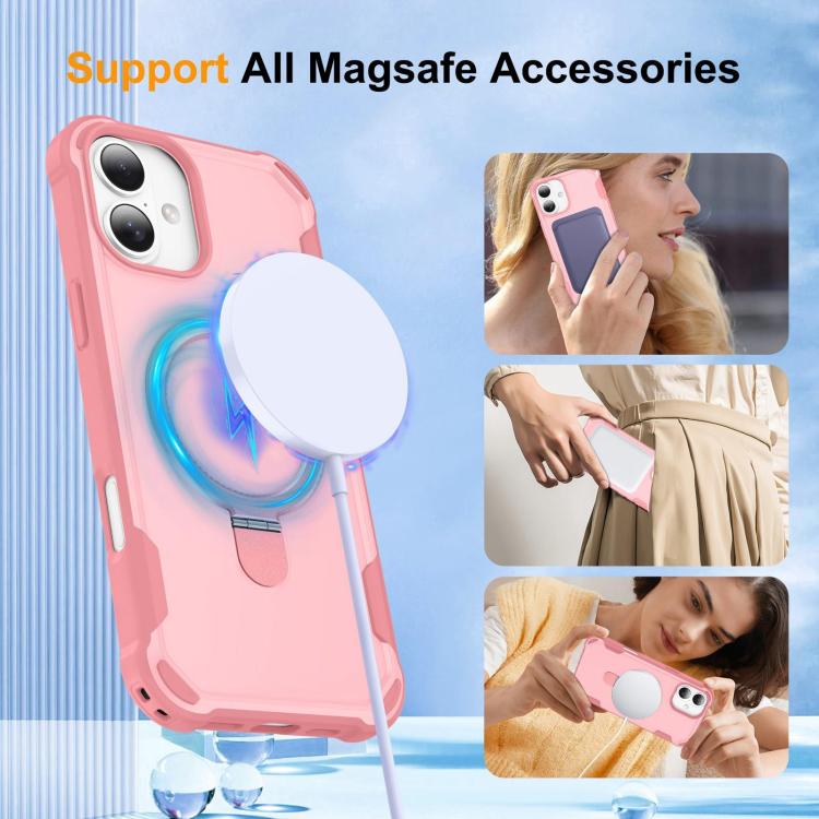 For iPhone 16 Yingcai Gears MagSafe Holder Shockproof Phone Case