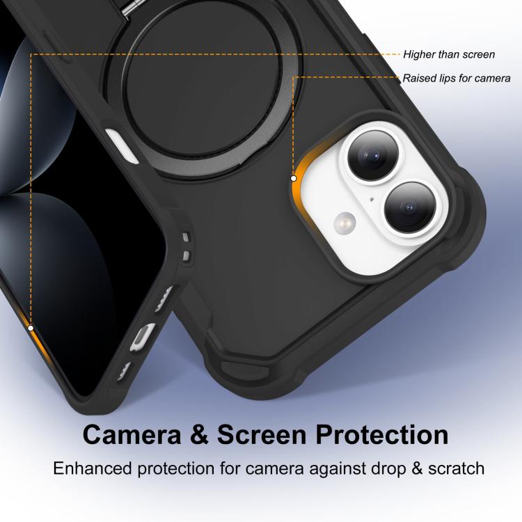 For iPhone 16 Yingcai Gears MagSafe Holder Shockproof Phone Case
