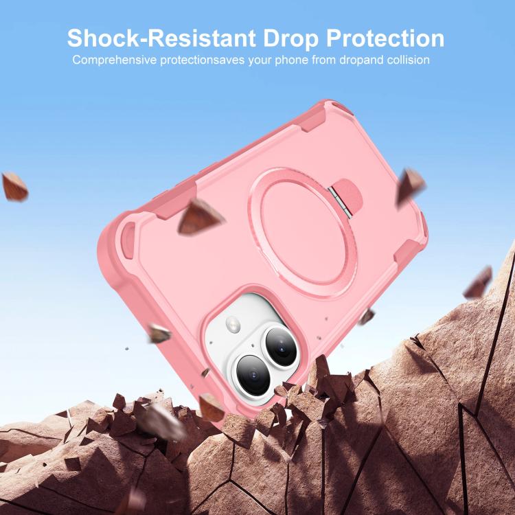 For iPhone 16 Plus Yingcai Gears MagSafe Holder Shockproof Phone Case