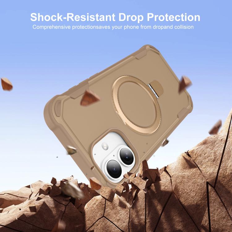 For iPhone 16 Plus Yingcai Gears MagSafe Holder Shockproof Phone Case