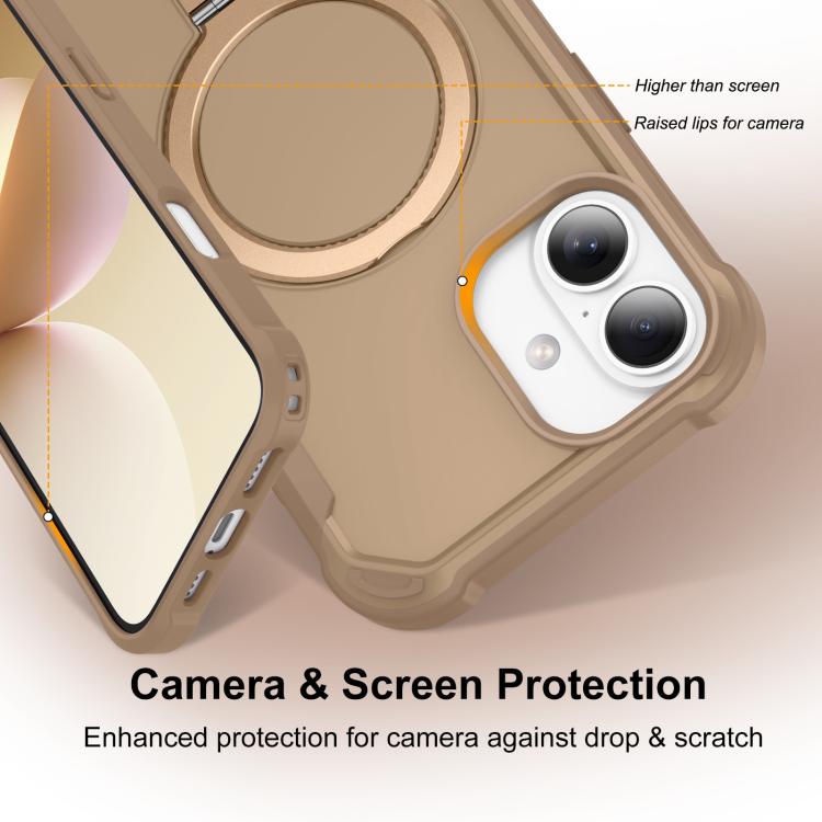 For iPhone 16 Plus Yingcai Gears MagSafe Holder Shockproof Phone Case