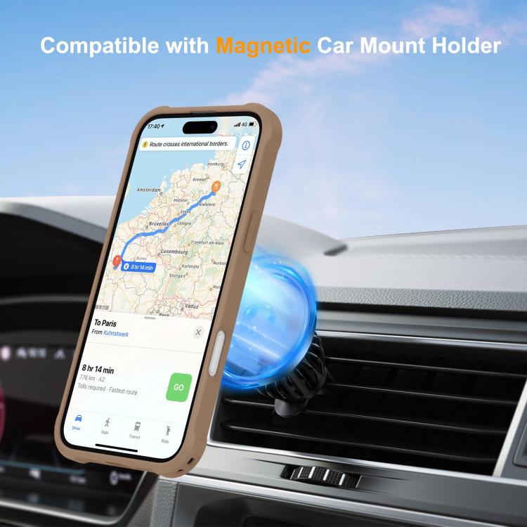 For iPhone 16 Plus Yingcai Gears MagSafe Holder Shockproof Phone Case