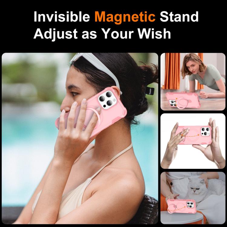 For iPhone 16 Pro Yingcai Gears MagSafe Holder Shockproof Phone Case