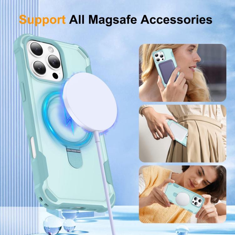For iPhone 16 Pro Yingcai Gears MagSafe Holder Shockproof Phone Case