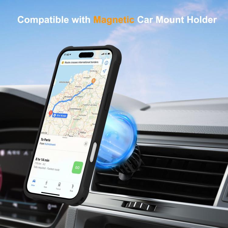 For iPhone 16 Pro Yingcai Gears MagSafe Holder Shockproof Phone Case