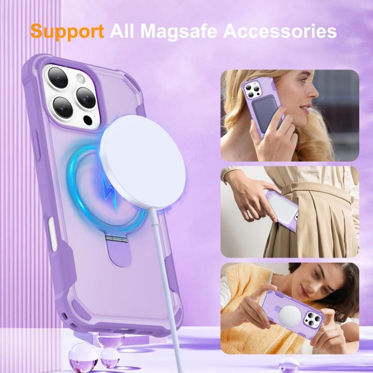 For iPhone 16 Pro Max Yingcai Gears MagSafe Holder Shockproof Phone Case