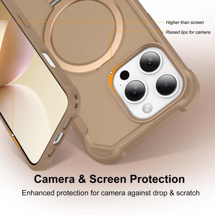 For iPhone 16 Pro Max Yingcai Gears MagSafe Holder Shockproof Phone Case