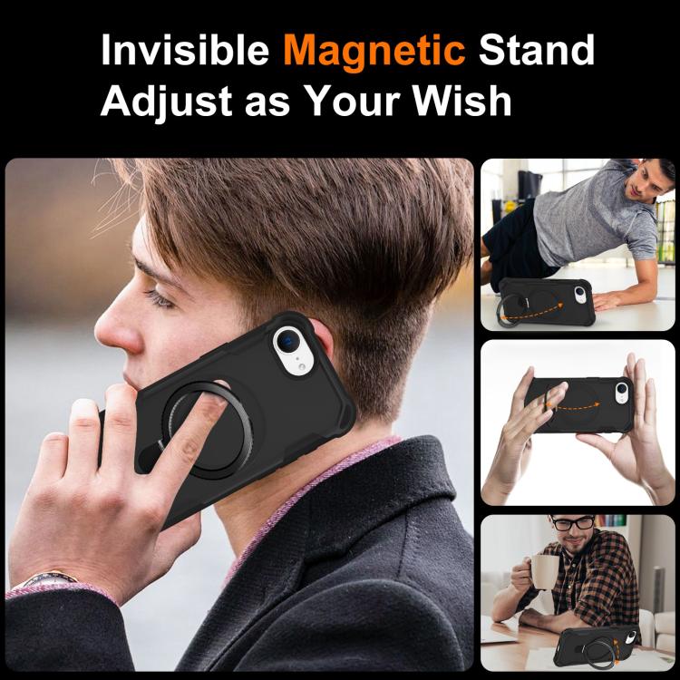 For iPhone 17e / 16e Yingcai Gears MagSafe Holder Shockproof Phone Case