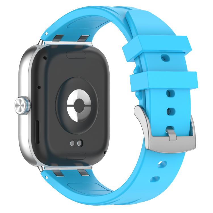 For Xiaomi Band  10 Pro / Redmi Watch 6 / 5 Silver Metal Connector Silicone Watch Band