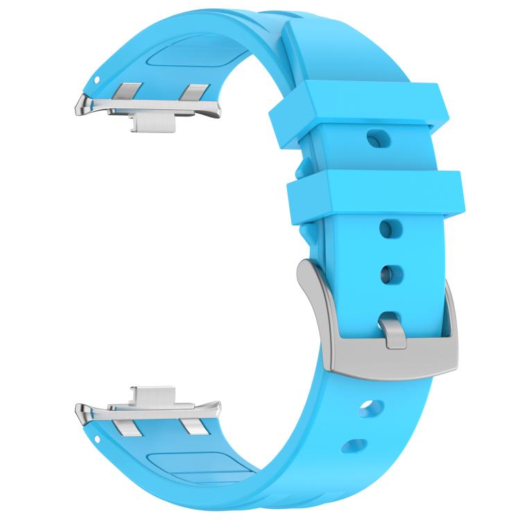 For Xiaomi Band  10 Pro / Redmi Watch 6 / 5 Silver Metal Connector Silicone Watch Band