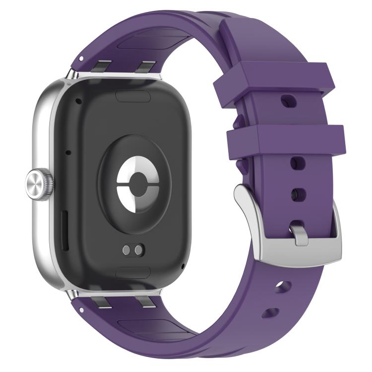 For Xiaomi Band  10 Pro / Redmi Watch 6 / 5 Silver Metal Connector Silicone Watch Band