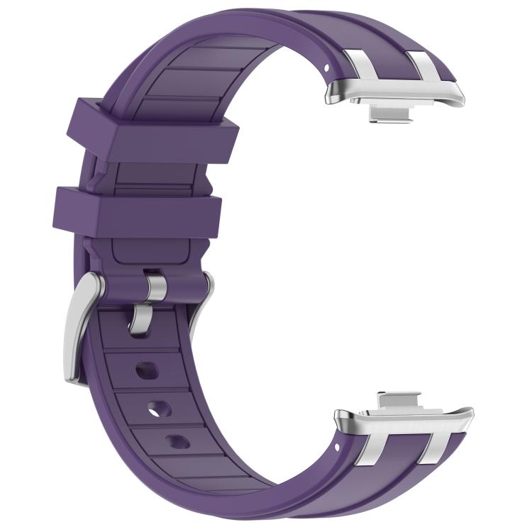 For Xiaomi Band  10 Pro / Redmi Watch 6 / 5 Silver Metal Connector Silicone Watch Band