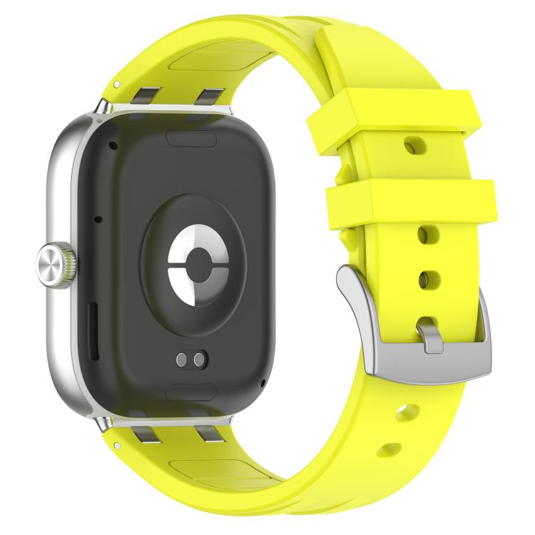 For Xiaomi Band  10 Pro / Redmi Watch 6 / 5 Silver Metal Connector Silicone Watch Band