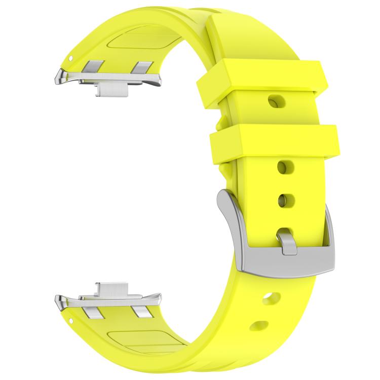 For Xiaomi Band  10 Pro / Redmi Watch 6 / 5 Silver Metal Connector Silicone Watch Band