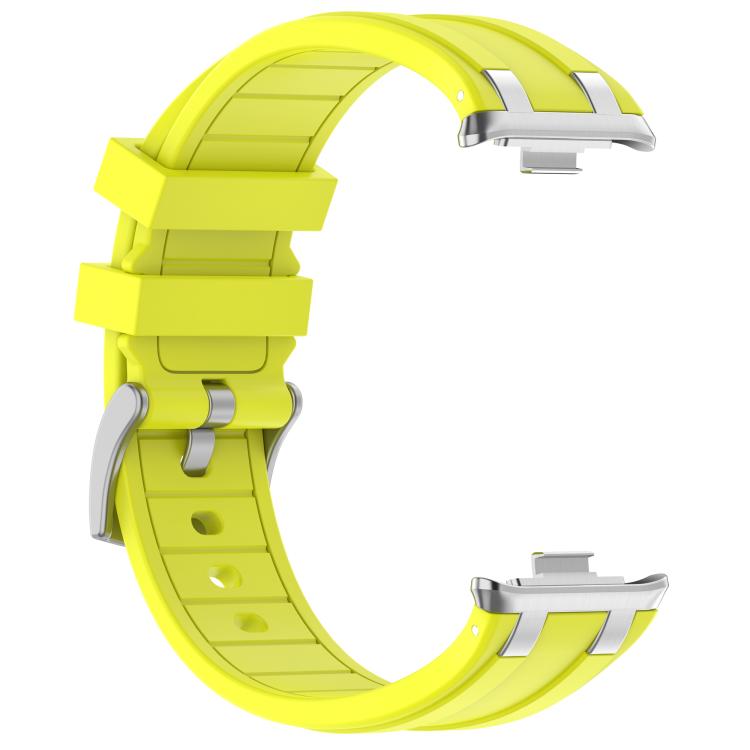 For Xiaomi Band  10 Pro / Redmi Watch 6 / 5 Silver Metal Connector Silicone Watch Band