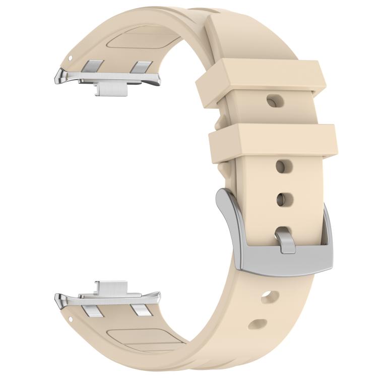 For Xiaomi Band  10 Pro / Redmi Watch 6 / 5 Silver Metal Connector Silicone Watch Band