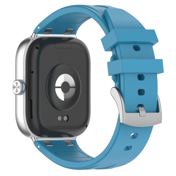 For Xiaomi Band  10 Pro / Redmi Watch 6 / 5 Silver Metal Connector Silicone Watch Band