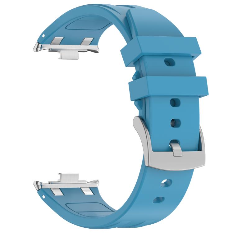 For Xiaomi Band  10 Pro / Redmi Watch 6 / 5 Silver Metal Connector Silicone Watch Band