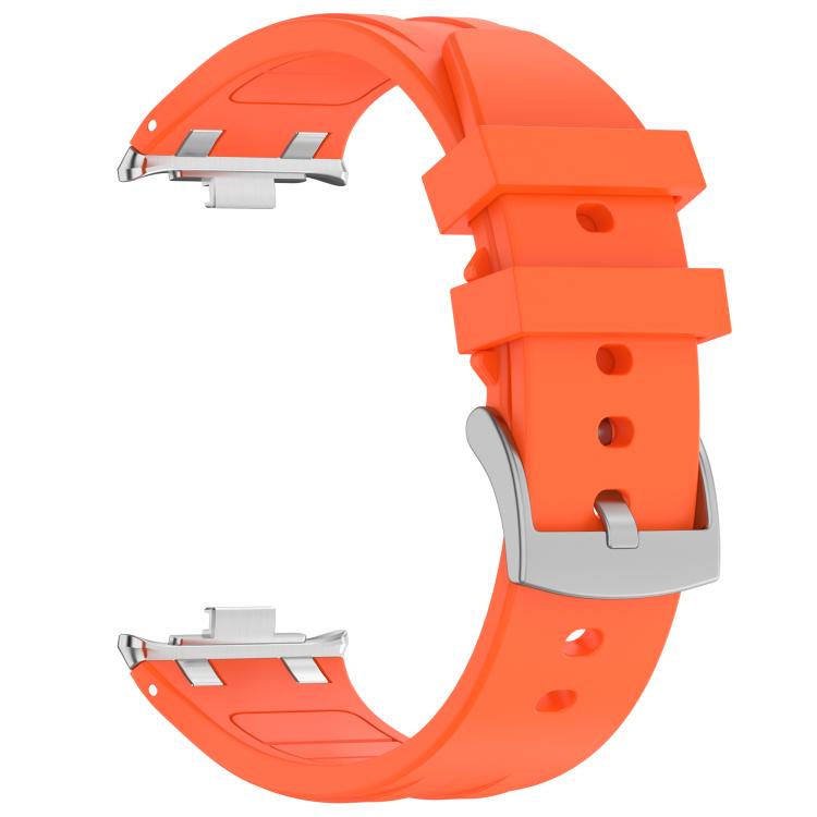 For Xiaomi Band  10 Pro / Redmi Watch 6 / 5 Silver Metal Connector Silicone Watch Band