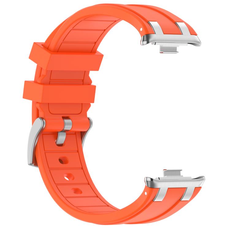 For Xiaomi Band  10 Pro / Redmi Watch 6 / 5 Silver Metal Connector Silicone Watch Band