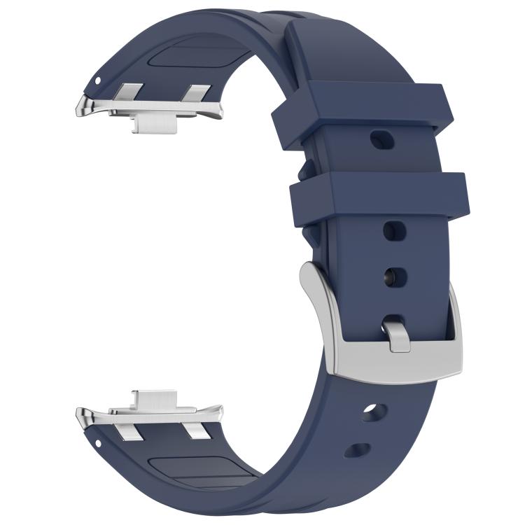 For Xiaomi Band  10 Pro / Redmi Watch 6 / 5 Silver Metal Connector Silicone Watch Band