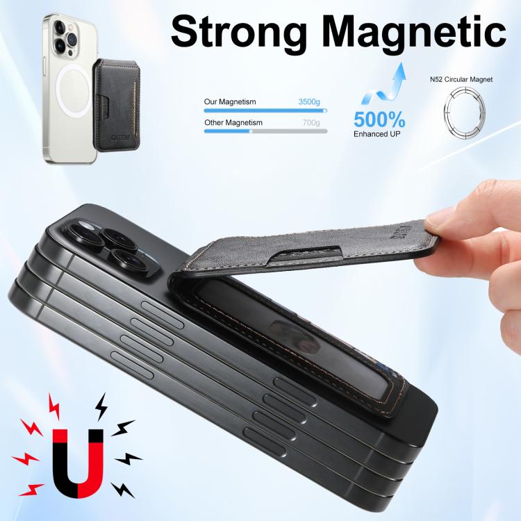 Suteni S3 Cowhide Textured MagSafe Magnetic Card Case