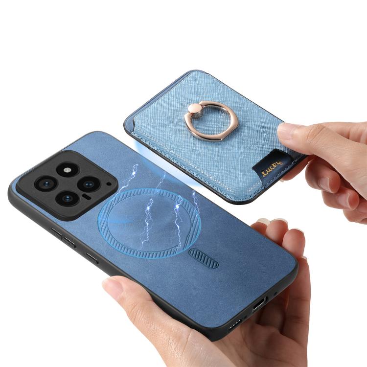 For Redmi K60 Ultra Retro Cross Leather Ring Vertical Insert Card Bag MagSafe Phone Case