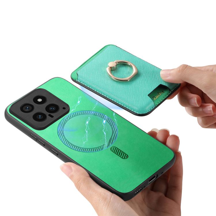 For Redmi K60 Ultra Retro Cross Leather Ring Vertical Insert Card Bag MagSafe Phone Case