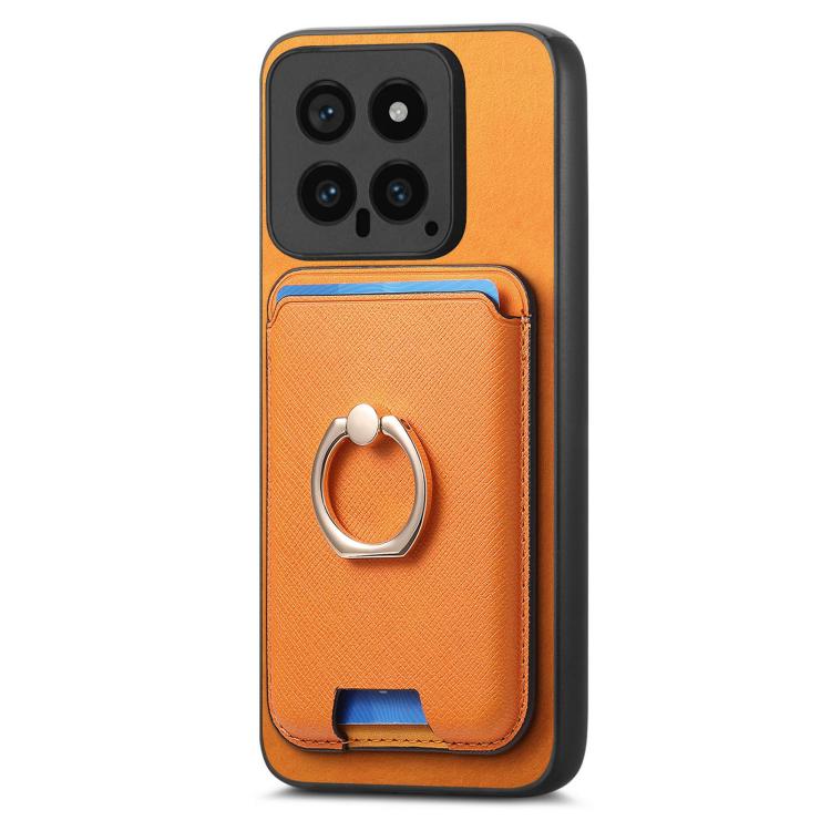 For Xiaomi 13T 5G Retro Cross Leather Ring Vertical Insert Card Bag MagSafe Phone Case