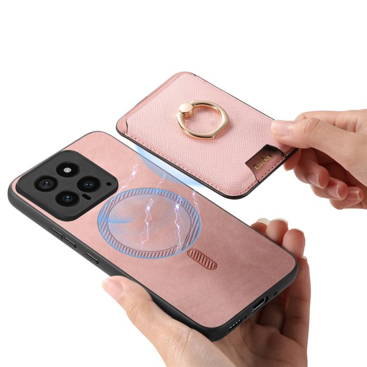 For Xiaomi 13T Pro 5G Retro Cross Leather Ring Vertical Insert Card Bag MagSafe Phone Case