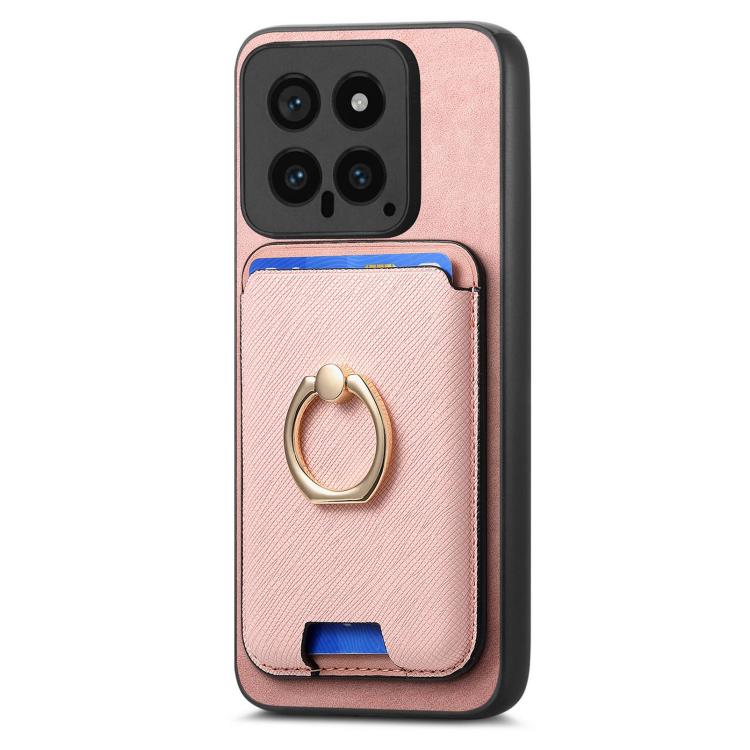 For Redmi Note 13 4G Retro Cross Leather Ring Vertical Insert Card Bag MagSafe Phone Case