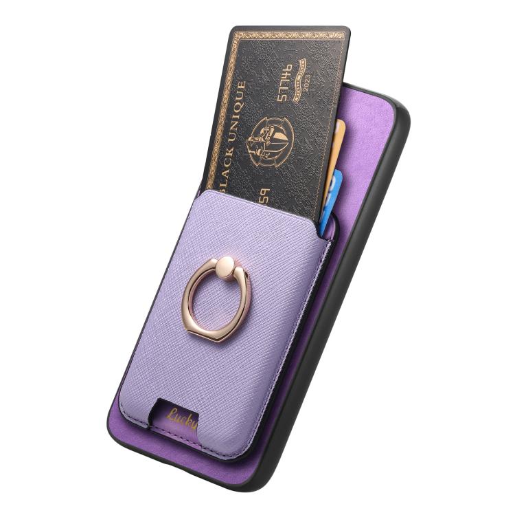 For Redmi Note 13 Pro+ 5G Retro Cross Leather Ring Vertical Insert Card Bag MagSafe Phone Case