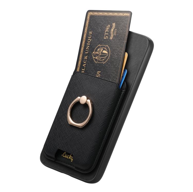 For Redmi Note 14 5G Retro Cross Leather Ring Vertical Insert Card Bag MagSafe Phone Case