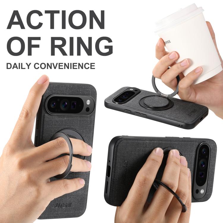 For Google Pixel 7 Suteni G3 360 Rotation Holder MagSafe Denim Leather Back Phone Case
