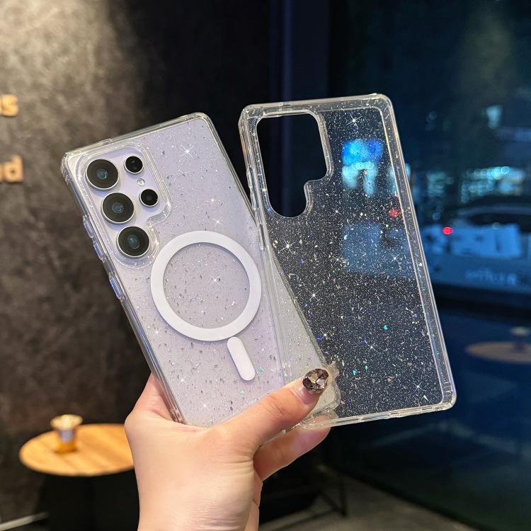 For Samsung Galaxy S25 5G Sequins Glitter MagSafe TPU Phone Case - Transparent