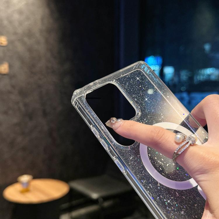 For Samsung Galaxy S25 5G Sequins Glitter MagSafe TPU Phone Case - Transparent