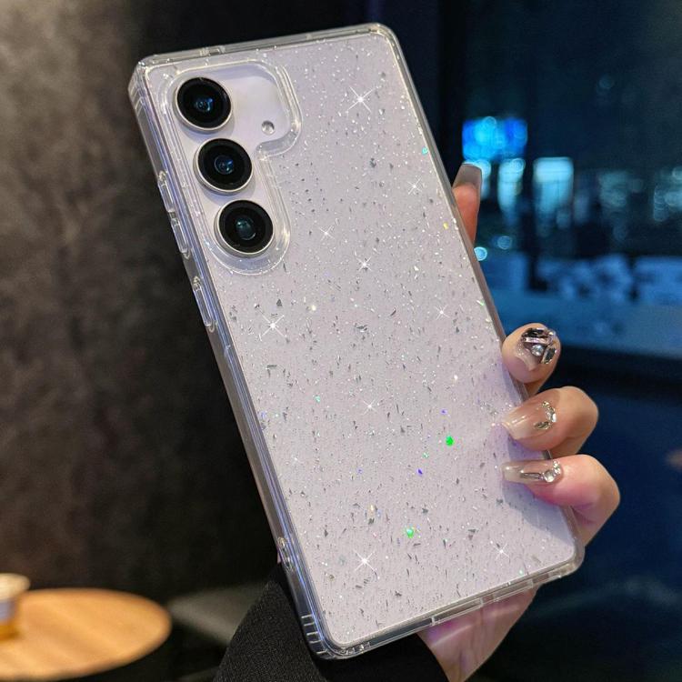 For Samsung Galaxy S25 5G Sequins Glitter Shockproof TPU Phone Case - Transparent