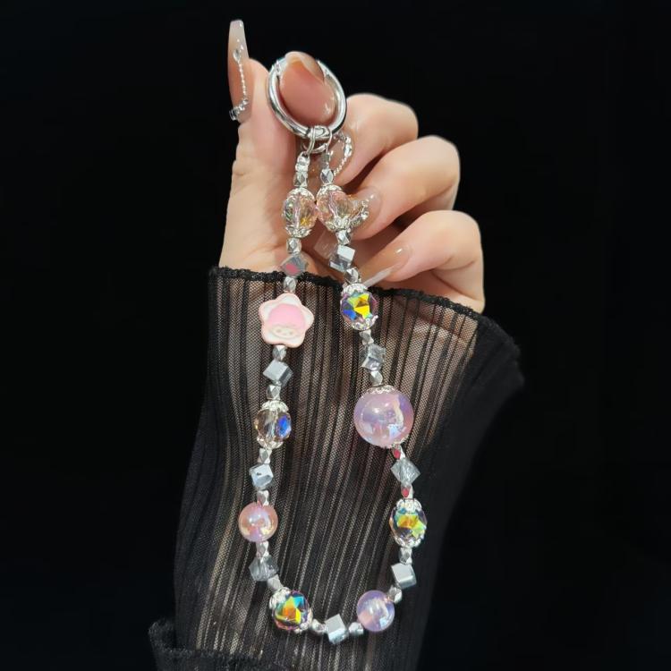 Pink  Heidi Bead Mobile Phone Chain