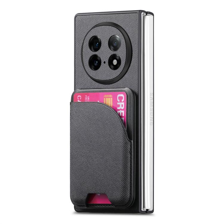 For OPPO Find N5 Twill Fabric Leather Skin Card Bag Magnetic Back Phone Case