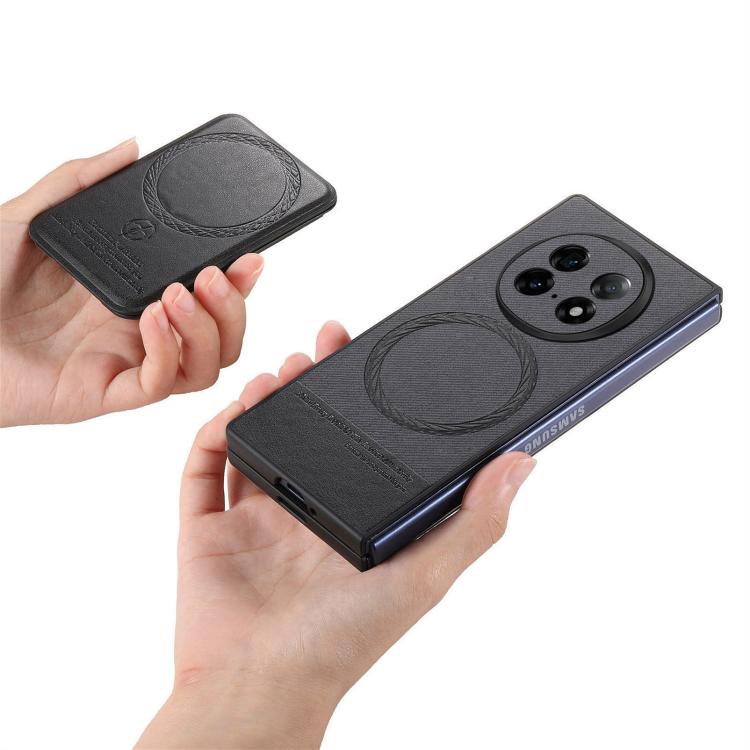 For OPPO Find N5 Twill Fabric Leather Skin Card Bag Magnetic Back Phone Case