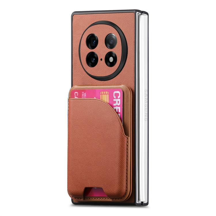 For OPPO Find N5 Twill Fabric Leather Skin Card Bag Magnetic Back Phone Case