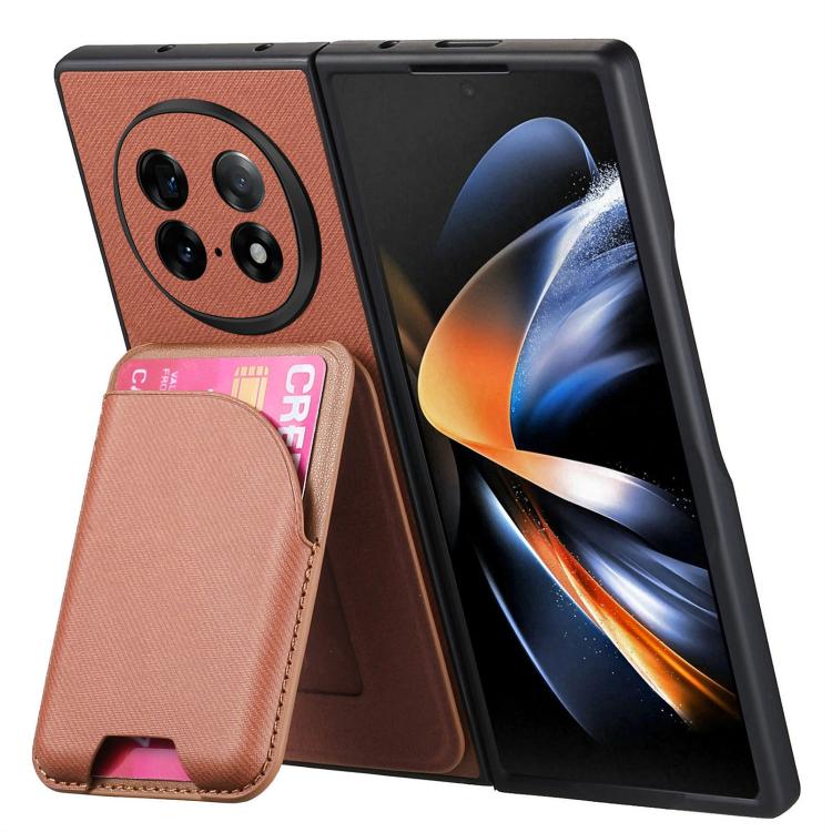 For OPPO Find N5 Twill Fabric Leather Skin Card Bag Magnetic Back Phone Case