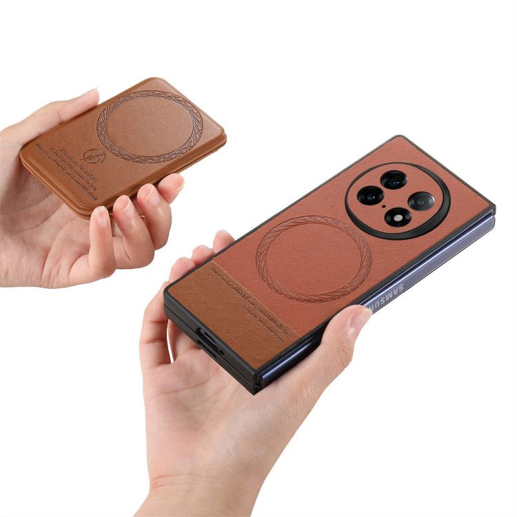 For OPPO Find N5 Twill Fabric Leather Skin Card Bag Magnetic Back Phone Case