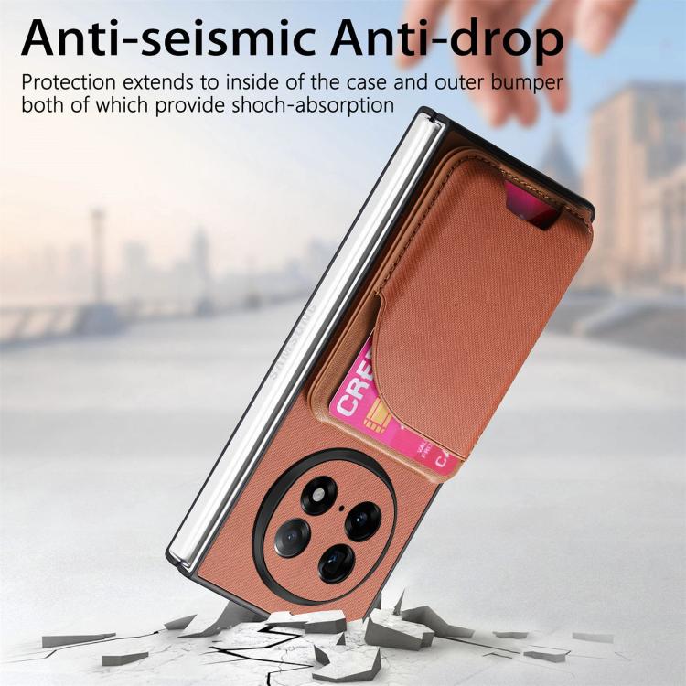 For OPPO Find N5 Twill Fabric Leather Skin Card Bag Magnetic Back Phone Case