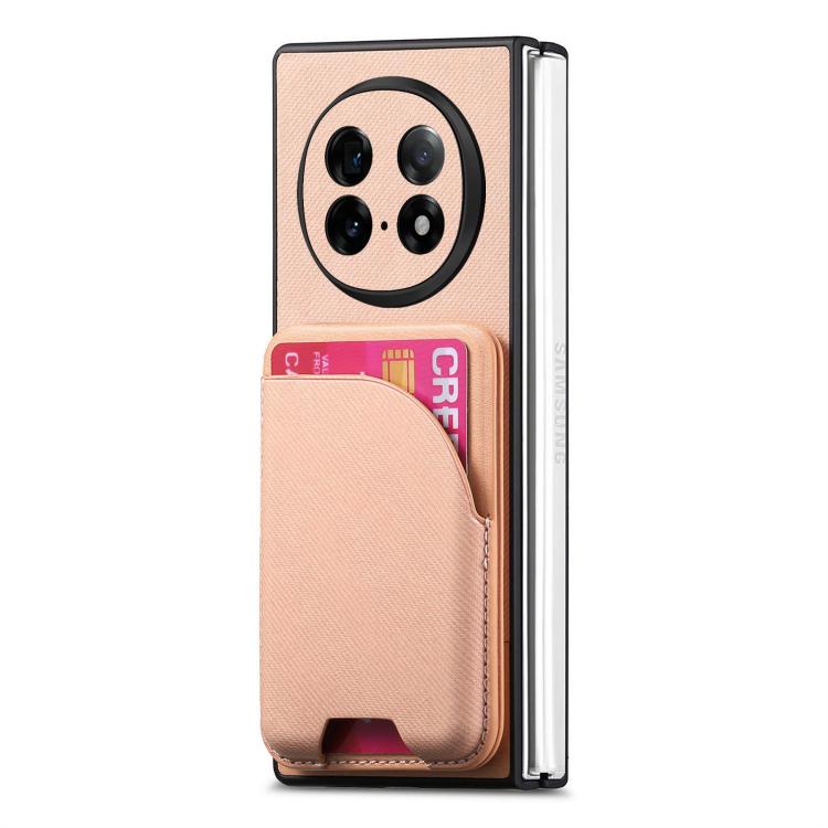 For OPPO Find N5 Twill Fabric Leather Skin Card Bag Magnetic Back Phone Case