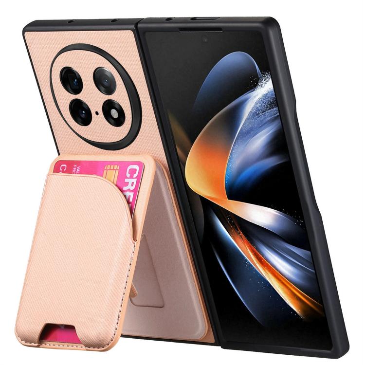 For OPPO Find N5 Twill Fabric Leather Skin Card Bag Magnetic Back Phone Case