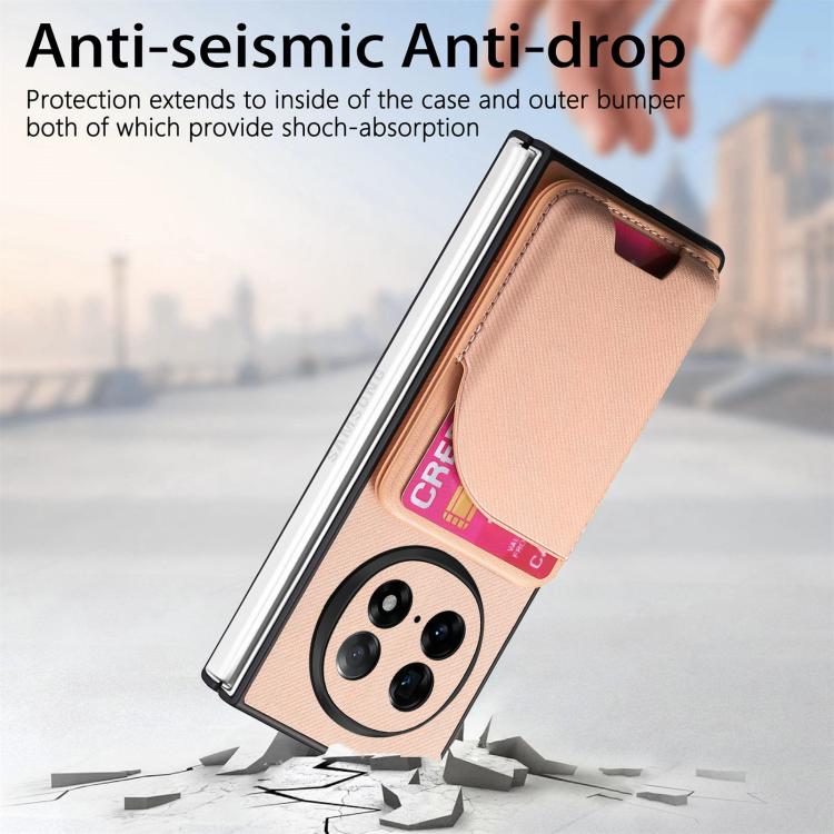 For OPPO Find N5 Twill Fabric Leather Skin Card Bag Magnetic Back Phone Case